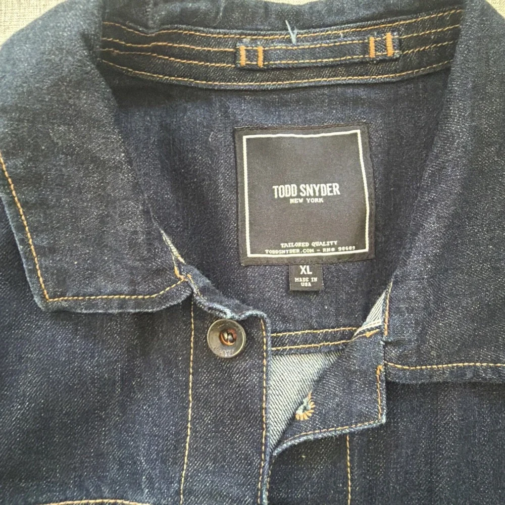 Todd Snyder White Oak Cone Mills Selvage Denim Jacket Men's XL Dark Indigo USA